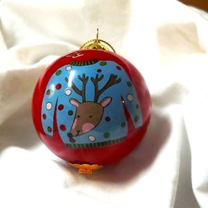 Pier 1 li bien 2018 Keep Cozy Ugly Sweater hand painted keepsake glass ornament